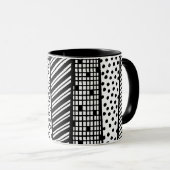 Black and white - modern pattern tasse (VorderseiteRechts)