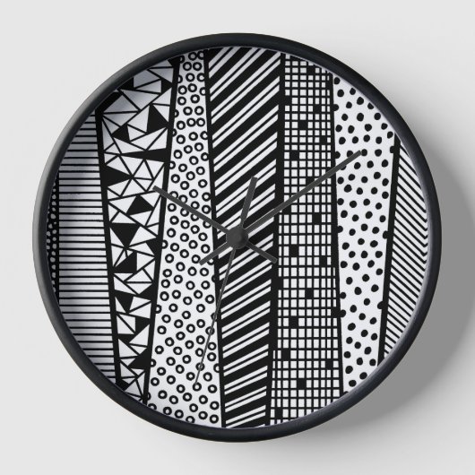 Black and white - modern pattern uhr (Vorderseite)