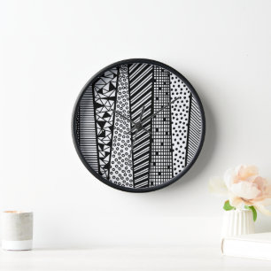 Black and white - modern pattern uhr
