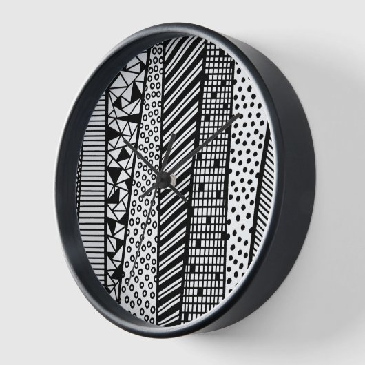 Black and white - modern pattern uhr (Winkel)