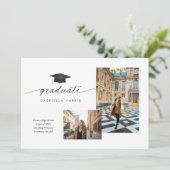 Black and White Modern Script Photo | 2 sided Einladung (Stehend Vorderseite)