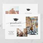 Black and White Modern Script Photo | 2 sided Einladung (Vorne/Hinten)