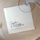 Black and White Modern Trendy Handwritten Wedding Serviette