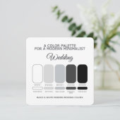 Black and White Modern Wedding Color Palette Card Einladung (Stehend Vorderseite)