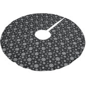 Black And White Modern Winter Snowflakes Pattern Polyester Weihnachtsbaumdecke (Schrägansicht)