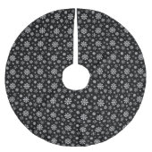 Black And White Modern Winter Snowflakes Pattern Polyester Weihnachtsbaumdecke (Vorderseite)