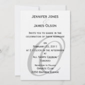 Black and White Monogram Wedding Invitation Einladung (Rückseite)