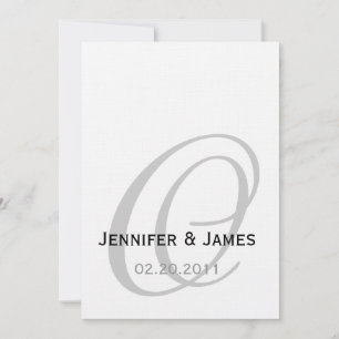 Black and White Monogram Wedding Invitation Einladung