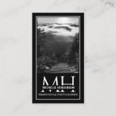 Black and White Monogrammed Logo 1 Photo Qr Code B Visitenkarte (Vorderseite)