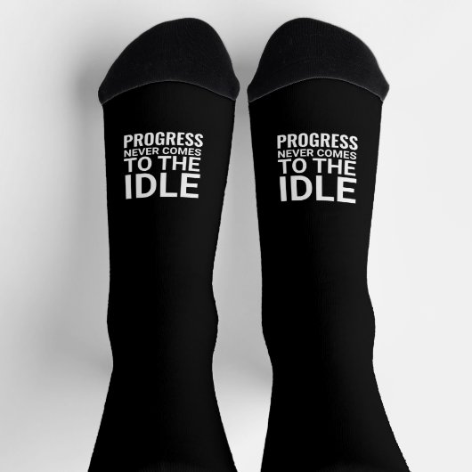 Black and White Motivational Saying Inspirational Socken (Oben)