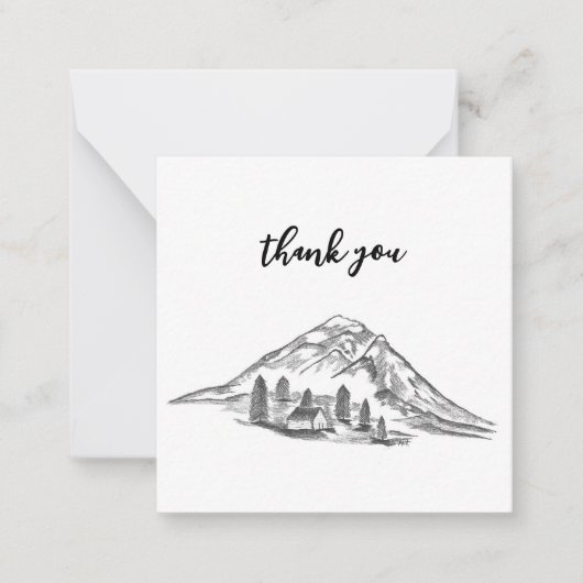 Black and white mountain note card mitteilungskarte (Vorderseite)