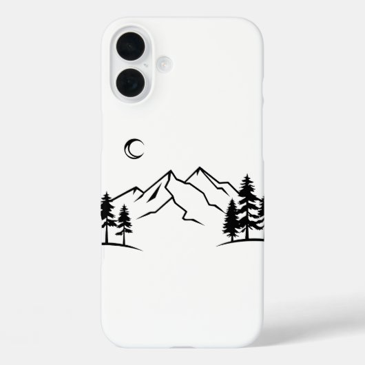 Black and White Mountain Phone Case (Rückseite)