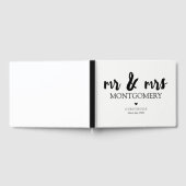 Black and White Mr & Mrs Calligraphy Gästebuch (Voll)