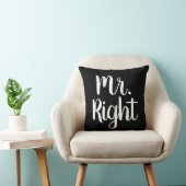 Black and White Mr Right Husband/Boyfriend Kissen (Stuhl )