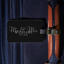 Black and White Mr. und Mrs. Gepäckanhänger