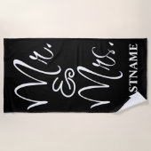 Black and White Mr. und Mrs. Strandtuch (Vorderseite)