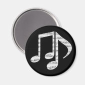 Black and White Music Notes Magnet (Vorderseite/Rückseite)