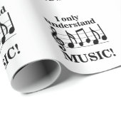 Black and White Music Notes Musician Birthday Geschenkpapier (Rolleneckpunkt)