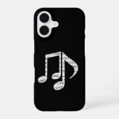 Black and White Music Notes Phone Case iPhone 16 Hülle (Rückseite)