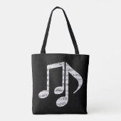 Black and White Music Notes Tasche (Rückseite)