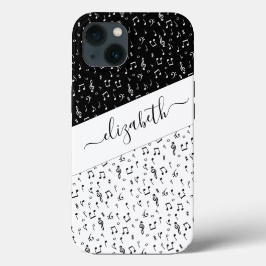 Black and white musical personalized   Case-Mate iPhone hülle (Rückseite)