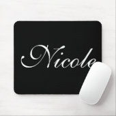 Black and White Name Mousepad (Mit Mouse)