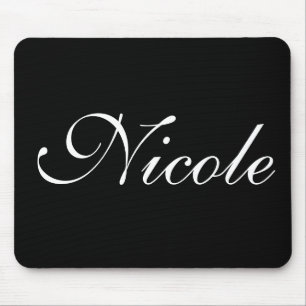 Black and White Name Mousepad
