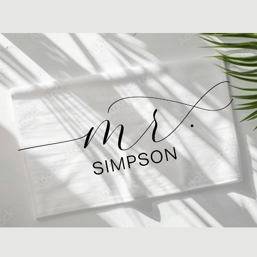 Black and White New Bride Personalisiert Strandtuch