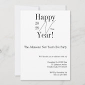 Black and White New Year's Eve Party Einladung (Vorderseite)