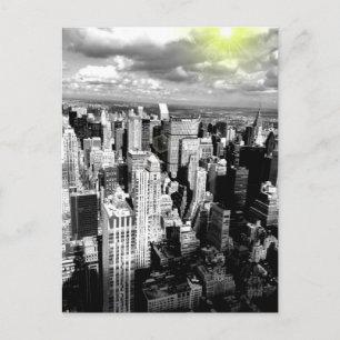Black and White New York City Skyline Postkarte