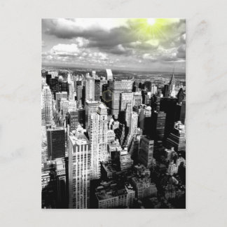 Black and White New York City Skyline Postkarte