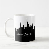 Black and White New York Skyline Kaffeetasse (Links)