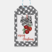 Black and White Noël Geschenkanhänger (Vorderseite)