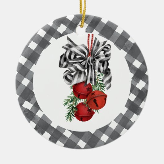 Black and White Noël  Keramik Ornament (Vorne)