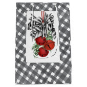 Black and White Noël Simple Mittlere Geschenktüte (Rückseite)