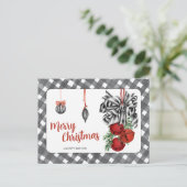 Black and White Noël Simple Postkarte (Stehend Vorderseite)