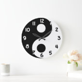 Black and White Numbers Yin Yang Große Wanduhr (Zuhause)