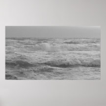 Black and White Ocean Waves