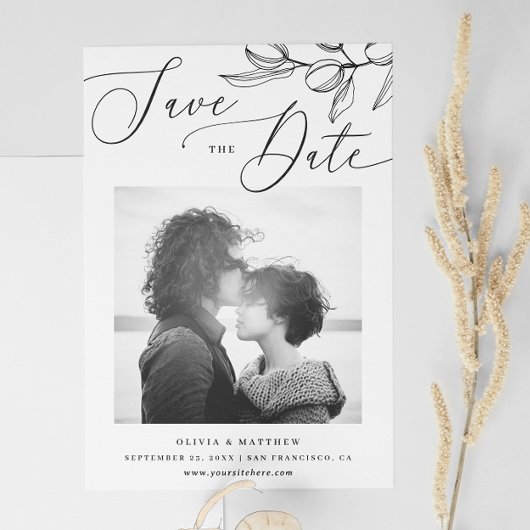 Black and White Olive Wedding | Italian Photo Save The Date