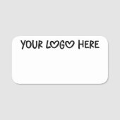 Black and White One Line Business Logo Namensschild (Vorderseite)