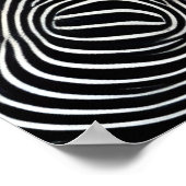 Black and White Op Art Swirl Pattern Poster (Ecke)