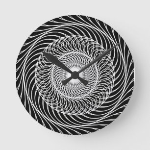 Black and white optical illusion art runde wanduhr