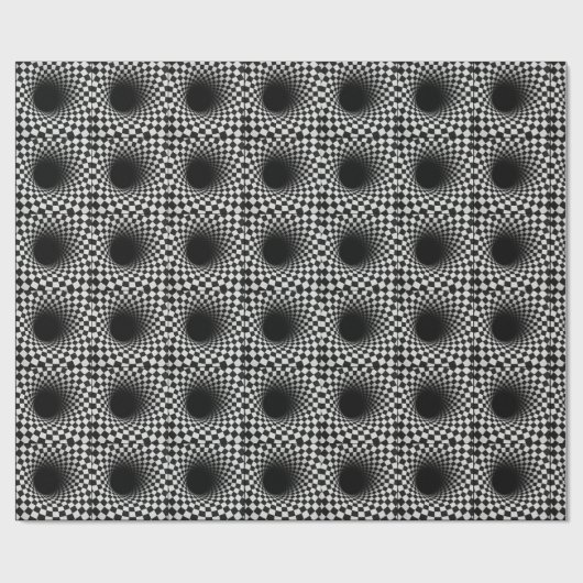 Black and White Optical Illusion Hole Geschenkpapier (Flach)