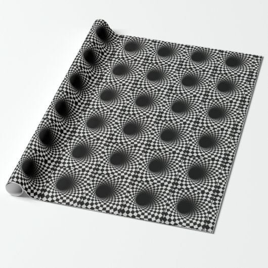 Black and White Optical Illusion Hole Geschenkpapier (Ungerollt)