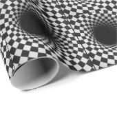 Black and White Optical Illusion Hole Geschenkpapier (Rolleneckpunkt)