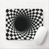 Black and White Optical Illusion Hole Mousepad (Mit Mouse)