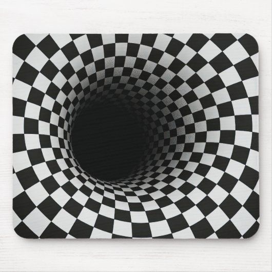 Black and White Optical Illusion Hole Mousepad (Vorne)