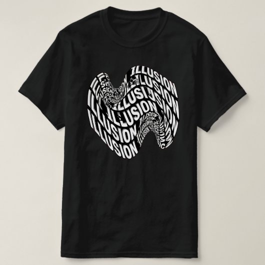 Black And White Optical Illusion Kinetic Typograph T-Shirt (Design vorne)