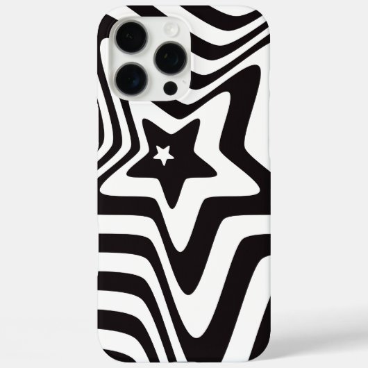 Black and White Optical Illusion Star iPhone Case (Rückseite)