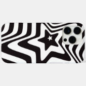 Black and White Optical Illusion Star iPhone Case (Rückseite (Horizontal))